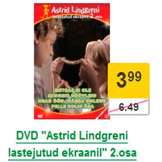 Allahindlus - DVD "Astrid Lindgreni lastejutud ekraanil" 2.osa