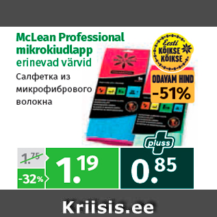 Allahindlus - McLean Professional mikrokiudlapp