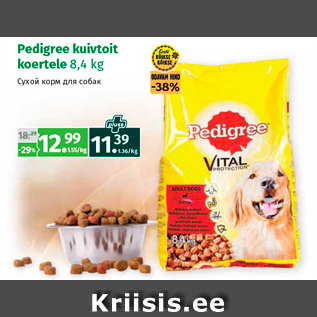 Allahindlus - Pedigree kuivtoit koertele 8,4 kg