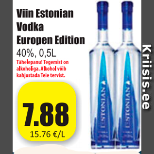 Allahindlus - Viin Estonian Vodka Europen Edition