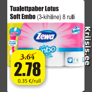 Allahindlus - Tualettpaber Lotus Soft Embo