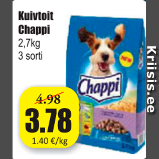 Allahindlus - Kuivtoit Chappi 2,7 kg, 3 sorti