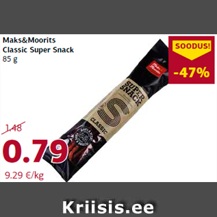 Allahindlus - Maks&Moorits Classic Super Snack 85 g