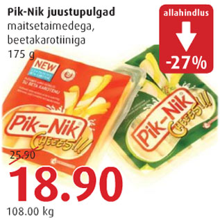 Allahindlus - Pik-Nik juustupulgad