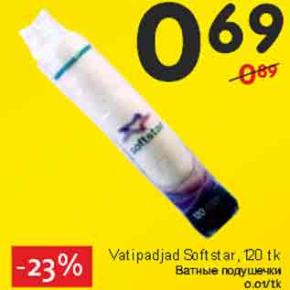 Allahindlus - Vatipadjad Softstar, 120 tk