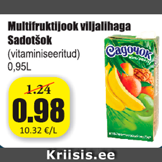 Allahindlus - Multifruktijook viljalihaga Sadošok