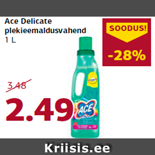 Allahindlus - Ace Delicate plekieemaldusvahend 1 L