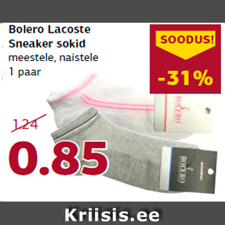 Allahindlus - Bolero Lacoste Sneaker sokid