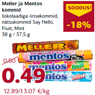 Allahindlus - Meller ja Mentos kommid