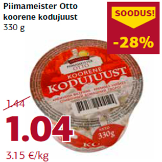 Allahindlus - Piimameister Otto koorene kodujuust 330 g