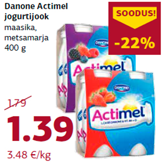 Allahindlus - Danone Actimel jogurtijook