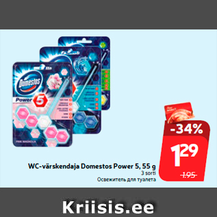 Allahindlus - WC-värskendaja Domestos Power 5, 55 g