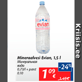 Allahindlus - Mineraalvesi Evian, 1,5 l