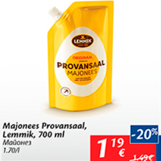 Allahindlus - Majonees Provansaal, Lemmik, 700 ml