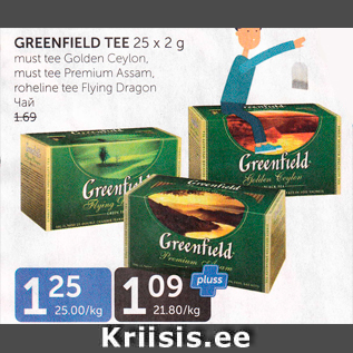 Allahindlus - GREENFILD TEE 25 X 2 G