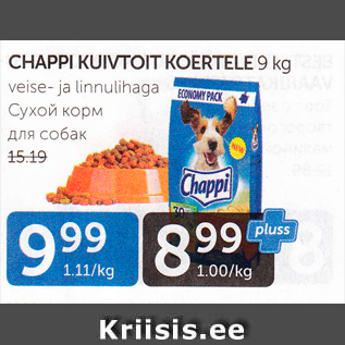 Allahindlus - CHAPPI KUIVTOIT KOERTELE 9 KG