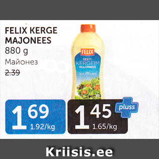 Allahindlus - FELIX KERGE MAJONEES 880 G