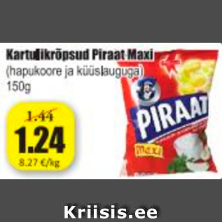 Allahindlus - Kartulikrõpsud Piraat Maxi