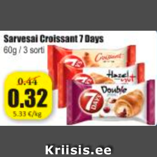 Allahindlus - Sarvesai Croissant 7 Days