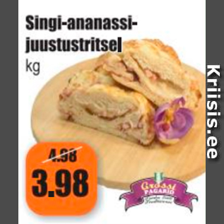 Allahindlus - Singi-ananassi-juustustritsel kg