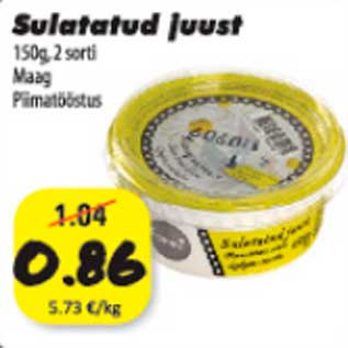 Allahindlus - Sulatatud juust 150 g, 2 sorti