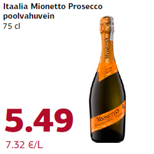 Allahindlus - Itaalia Mionetto Prosecco poolvahuvein 75 cl