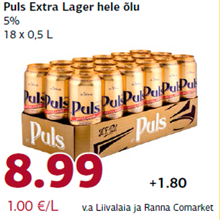 Allahindlus - Puls Extra Lager hele õlu