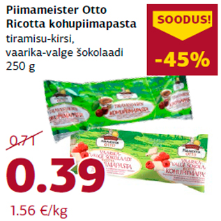 Allahindlus - Piimameister Otto Ricotta kohupiimapasta