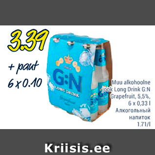 Allahindlus - Muu alkohoolne jook Long Drink G:N Grapefruit