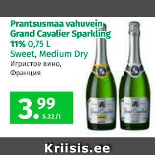 Allahindlus - Prantsusmaa vahuvein Grand Cavalier Sparkling