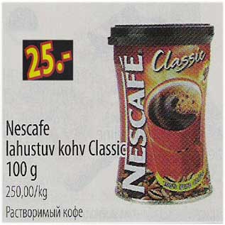 Allahindlus - Nescafe lahustuv kohv Classic