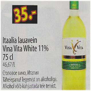 Allahindlus - Itaalia lauavein Vita White