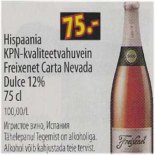 Allahindlus - Hispaania KPN-kvaliteetvahuvein Freixenet Carta Nevada Dulce