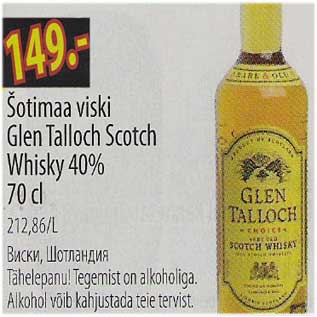 Allahindlus - Sotimaa viski Glen Talloch Scotch Whisky