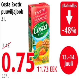 Allahindlus - Costa Exotic puuviljajook