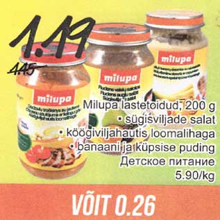 Allahindlus - Milupa lastetoidud,