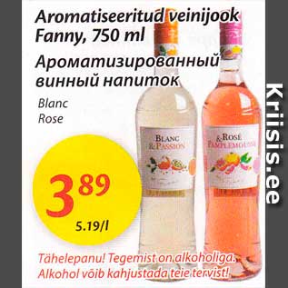 Allahindlus - Aromatiseeritud veinijook Fanny, 750 ml