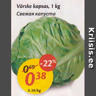 Allahindlus - Värske kapsas, 1 kg