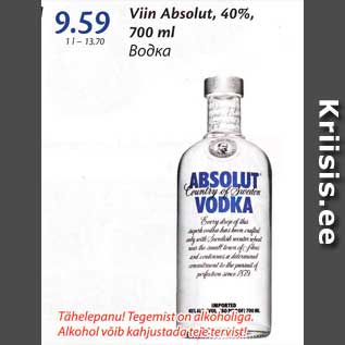 Allahindlus - Viin Absolut