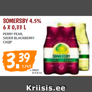 Allahindlus - SOMERSBY 4.5% 6 X 0,33 L