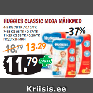 Allahindlus - HUGGIES CLASSIC MEGA MÄHKMED