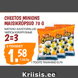 Allahindlus - CHEETOS MINIONS MAISIKRÕPSUD 70 G