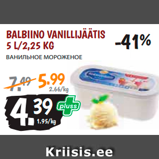 Allahindlus - BALBIINO VANILLIJÄÄTIS