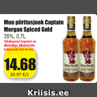 Allahindlus - Muu piiritusjook Captain Morgan Spiced Gold