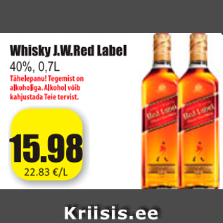 Allahindlus - Whisky J.W. red label