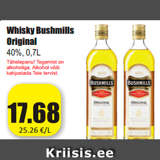 Allahindlus - Whisky Bushmills Original