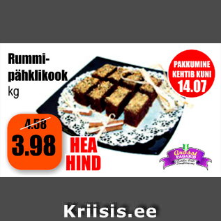 Allahindlus - Rummipähklikook kg