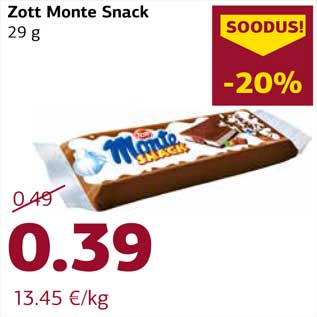 Allahindlus - Zott Monte Snack