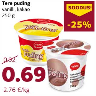 Allahindlus - Tere puding vanilli, kakao