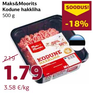 Allahindlus - Maks&Moorits Kodune hakkliha 500 g